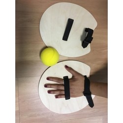 Go Back Mini Tennis Starter Set — 2 Wooden Paddles + Foam Ball