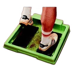 Tennis Shoe Cleaning Mat with Water — Fiberglass Tray + Rubber Plates