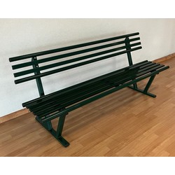 Anti-Vandal Court Bench — Galvanized & Painted Steel, 200 cm