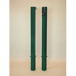 Square Tennis Posts 80×80 mm — Galvanized & Painted, with Ground Sockets