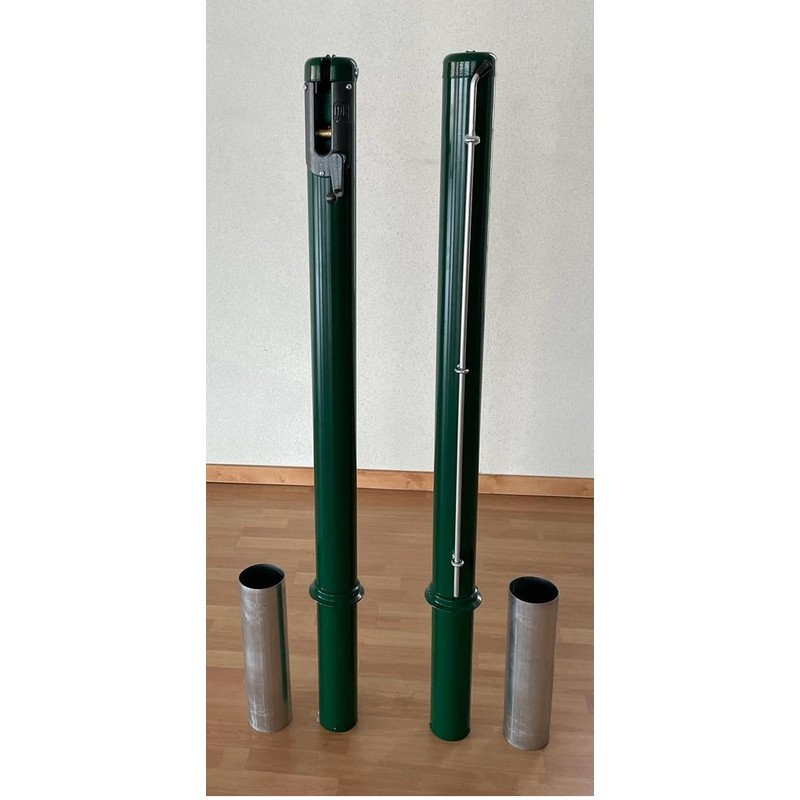 Round Tennis Posts — Galvanized & Painted, with Ground Sockets