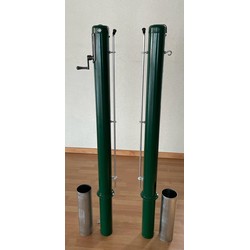 Round Tennis Posts — Galvanized & Painted, with Ground Sockets