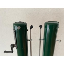 Round Tennis Posts — Galvanized & Painted, with Ground Sockets