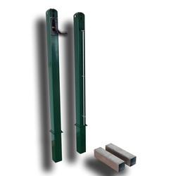 Square Tennis Posts 80×80 mm — Steel with FIT/ATP Top Cap, Without Sockets