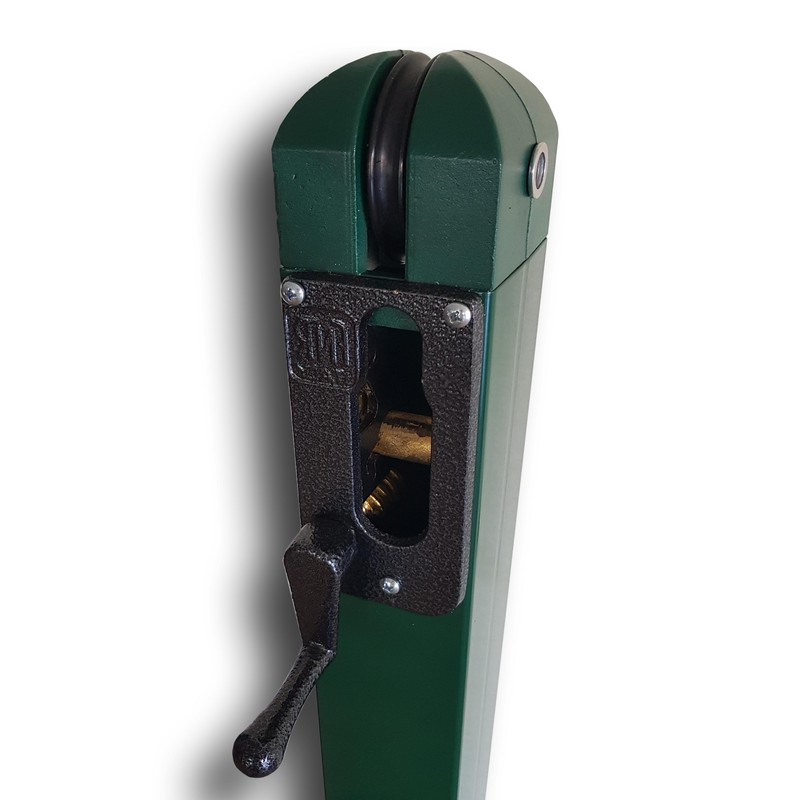 Square Tennis Posts 80×80 mm — Steel with FIT/ATP Top Cap, with Sockets