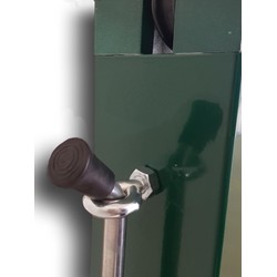 Square Tennis Posts 80×80 mm — Steel with FIT/ATP Top Cap, with Sockets