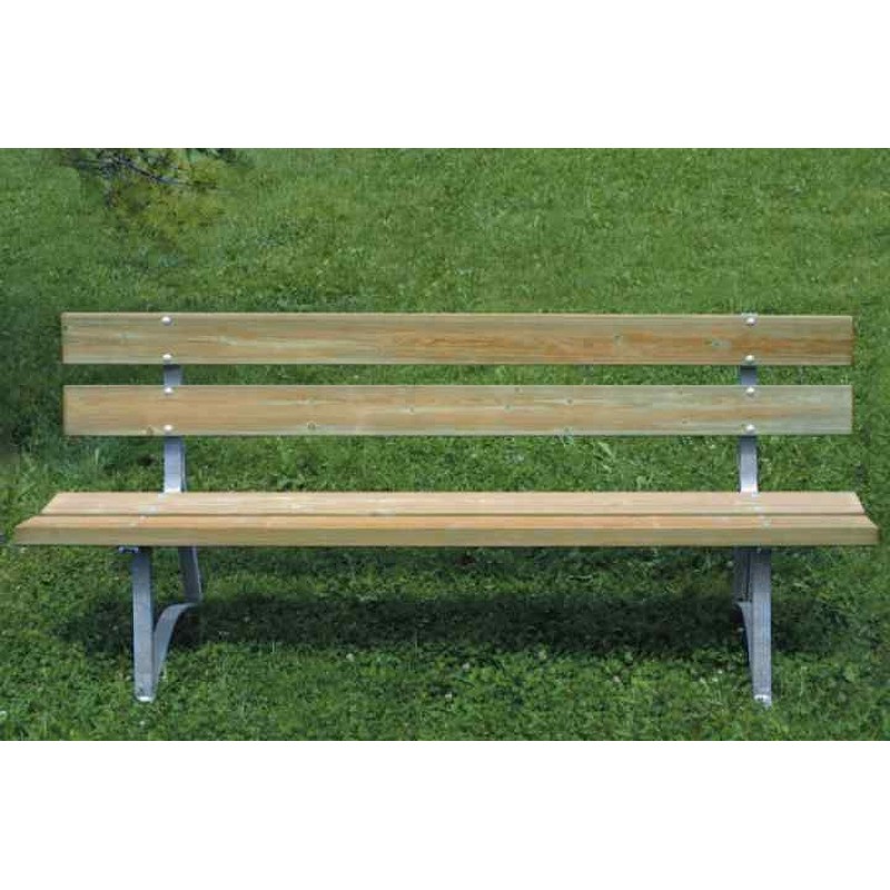 Park Bench — Hot-Dip Galvanized Frame, Nordic Pine Seat & Backrest