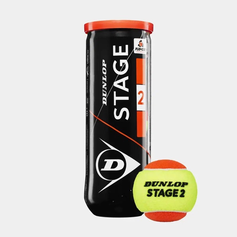 Dunlop Stage 2 Orange Tennis Balls — 50% Reduced Bounce (Set of 3)