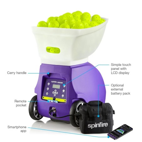 MACCHINA LANCIA PALLE PICKLEBALL SPINFIRE PRO 2 V2R BATTERIA ESTERNA