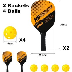 SET PICKLEBALL XS SPORTSTER 2 RACCHETTE E 4 PALLE