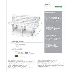 All-Plastic Court Bench Green 145 cm for Tennis Clubs | TUTTOTENNIS.EU